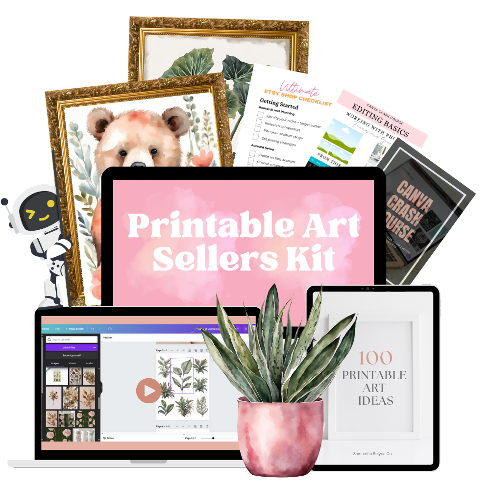 sell printable art on etsy to make passive income from home